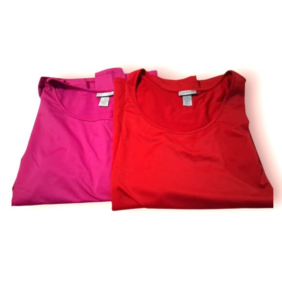 Catherines Tank Top Plus Size 4X 30/32W Pink/Red Sleeveless Casual Lot of 2 - Picture 1 of 9